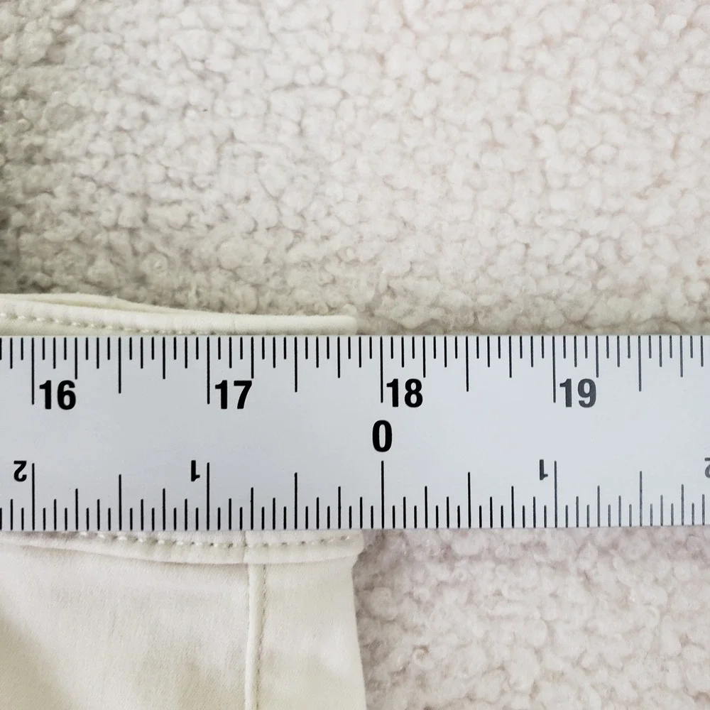 Banana Republic Sloan Pants Women 14 Off-White Stretch Chino Cargo Utility